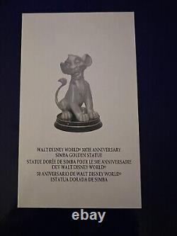 Walt Disney World 50th Anniversary Lion King Simba Gold Statue Figure Figurine