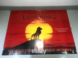 Walt Disney's THE LION KING Advance 1994 UK Quad Film Movie Cinema Poster RARE