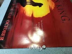 Walt Disney's THE LION KING Advance 1994 UK Quad Film Movie Cinema Poster RARE
