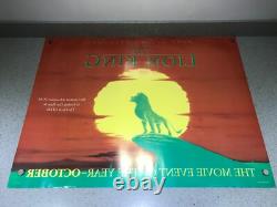 Walt Disney's THE LION KING Advance 1994 UK Quad Film Movie Cinema Poster RARE