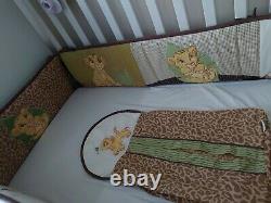 X 2 Rare Lion King Nursery Bumpers For Cot 1 Mobile & 1 Nappy Stacker Rare