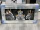 Xxl Lion King And Queen With Crown Liquid Art Wall Frame Chrome Look 82x42cm