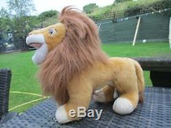 1993 Mattel Disney Le Roi Lion Mufasa & Bébé Cub Simba Avec Son Doux Jouet En Peluche