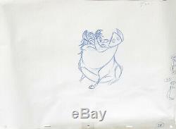 1994 Rare Disney Le Roi Lion Pumbaa Production Originale Animation Dessin Cel