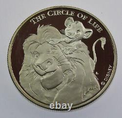 1997 Disney Lion Roi 25 Grammes. 999 Argent Proof Rond Dans L'emballage D'origine