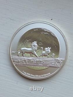 2021 Disney Roi Lion Hakuna Matata 1 oz Argent 999 Simba Timon Pumbaa 25k Mint