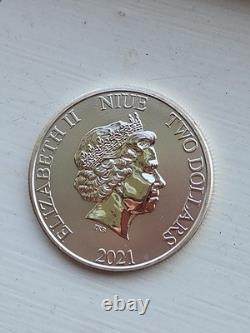 2021 Disney Roi Lion Hakuna Matata 1 oz Argent 999 Simba Timon Pumbaa 25k Mint