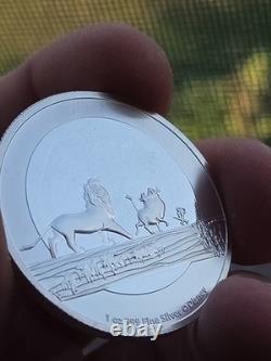 2021 Disney Roi Lion Hakuna Matata 1 oz Argent 999 Simba Timon Pumbaa 25k Mint