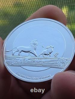 2021 Disney Roi Lion Hakuna Matata 1 oz Argent 999 Simba Timon Pumbaa 25k Mint