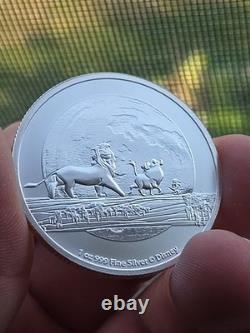 2021 Disney Roi Lion Hakuna Matata 1 oz Argent 999 Simba Timon Pumbaa 25k Mint