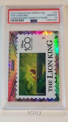 2023 Kakawow Disney 100e Anniversaire du Roi Lion Timbre Mondial PSA 10 GEM MT POP 5