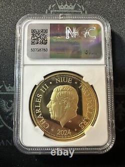 2024 Niue 1 oz Argent Preuve Disney Le Roi Lion NGC PF70 UC 1ère Édition Dorée