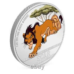 2024 Niue Disney Le Roi Lion 30e Ann. Scar 1 oz Pièce en argent Proof