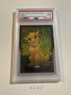 2024 Topps Chrome Disney Le Roi Lion 30e Anniversaire Vague Noire Simba /10 PSA9