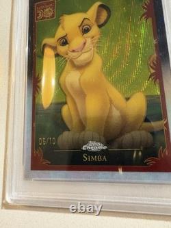 2024 Topps Chrome Disney Le Roi Lion 30e Anniversaire Vague Noire Simba /10 PSA9