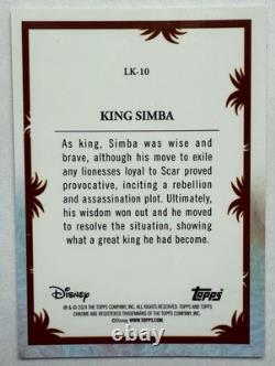 2024 Topps Chrome Disney Roi Simba #LK-10 Vague Orange 16/30 Le Roi Lion