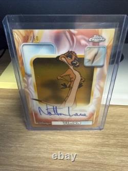 2026 Topps Chrome Disney Le Roi Lion TIMON Nathan Lane Auto Réfracteur Or /50