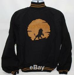 90 Vintage Disney Le Roi Lion Noir Letterman Flight Jacket Taille Bomber Grand