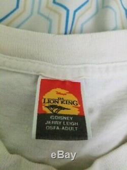 90 Vtg Disney Le Roi Lion Film All Over Imprimer T-shirt Blanc Promo Biege XL