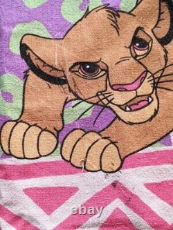 90 Vtg Disney Le Roi Lion Simba Housse De Couette Draps En Tissu Literie Pastel # 2