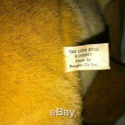 Adult Simba Le Roi Lion En Peluche Douglas Co. Disney 40 Grande Taille Rare 90 De Vintage