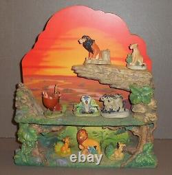 Affichage Vintage Disney Lenox Le Roi Lion Original avec 8 Figurines