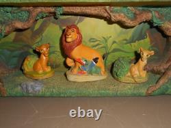 Affichage Vintage Disney Lenox Le Roi Lion Original avec 8 Figurines