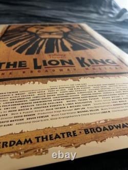 Affiche de la distribution originale de Broadway du Roi Lion 1997 VTG