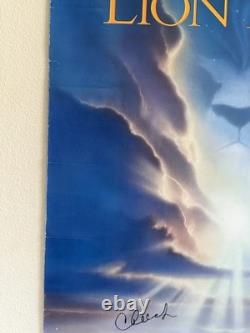 Affiche originale du film Disney Le Roi Lion signée par le casting et l'équipe avec COA SWAU