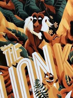 Affiche sérigraphiée de variantes du Roi Lion de Mondo par Matt Taylor Disney Ne grandissez jamais