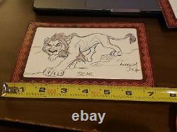 Artiste Signé Andrea Deja Disney Scar Sketch Art Lion King
