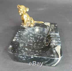 Aschenbecher Marmor Löwe Disney Löhner Bronze Art Deko Haut Roi Lion