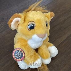 Authentic Mattel Disney Vintage 1993 Le Roi Lion Floppy Simba Jouet En Peluche Tags