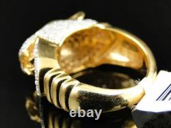 Bague de petit doigt rose du Roi Lion pour hommes, avec 3CT de Moissanite/D, en argent plaqué or jaune 14 carats.