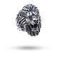 Bague Pour Homme En Argent 925 Avec Tête De Lion Rugissant - Cadeau Pour Motard Lion Roi