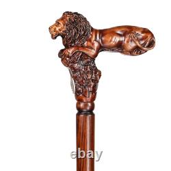 Bâton de marche en bois de roi lion, un cadeau majestueux pour lui et elle