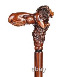 Bâton de marche en bois sculpté Lion King cadeau pour lui elle hommes femmes