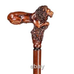 Bâton de marche en bois sculpté Lion King cadeau pour lui elle hommes femmes