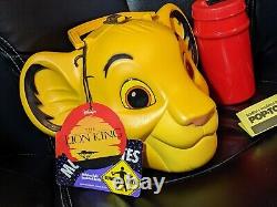 Boîte à lunch Disney vintage avec tête de Simba Roi Lion avec thermos et étiquettes par Aladdin