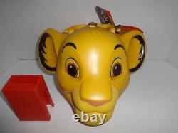Boîte à lunch en plastique Vintage Aladdin Disney Lion King Simba Head NOS NEW W TAGS NWT