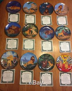 Bradford Disney Le Roi Lion Bourse Collector Plates Ensemble Complet De 12