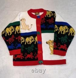 Cardigan vintage des années 90 Disney Le Roi Lion Simba, taille junior L (14)