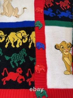 Cardigan vintage des années 90 Disney Le Roi Lion Simba, taille junior L (14)