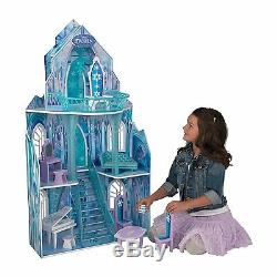 Château De Glace En Bois Disney Frozen Movie Pour Poupée Barbie Style Grande Poupée Jouet