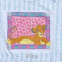 Chemise vintage des années 90 Disney Le Roi Lion Simba imprimé intégral pour adulte couture simple