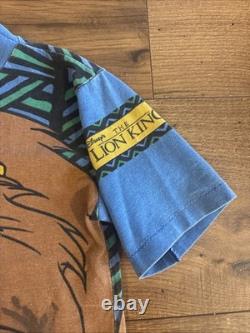 Chemise vintage des années 90 Le Roi Lion imprimé méga intégral Simba taille 3T expédition gratuite