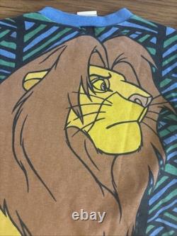 Chemise vintage des années 90 Le Roi Lion imprimé méga intégral Simba taille 3T expédition gratuite