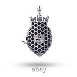 Collier pendentif en argent 925 avec couronne du roi lion calme de la jungle pour homme Lion Leo