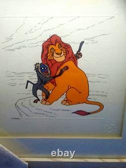 Diney Lion King Mufasa Rafiki Monkey Edition Limitée Art Framed Etching Coa