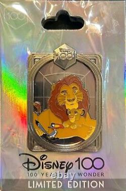 Disney 100 ans Le Roi Lion Pin LE 400 DEC Simba Mufasa Zazu Jamais ouvert